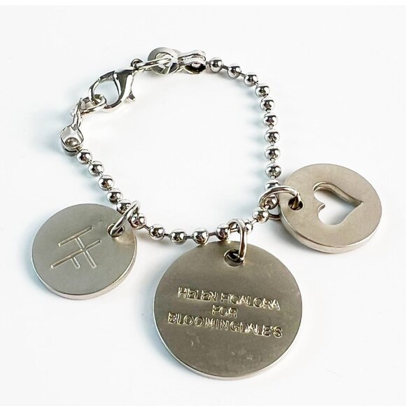 Helen Ficalora for Bloomingdale's Silver Tone Happy Love Heart Charm Keychain - Picture 1 of 3